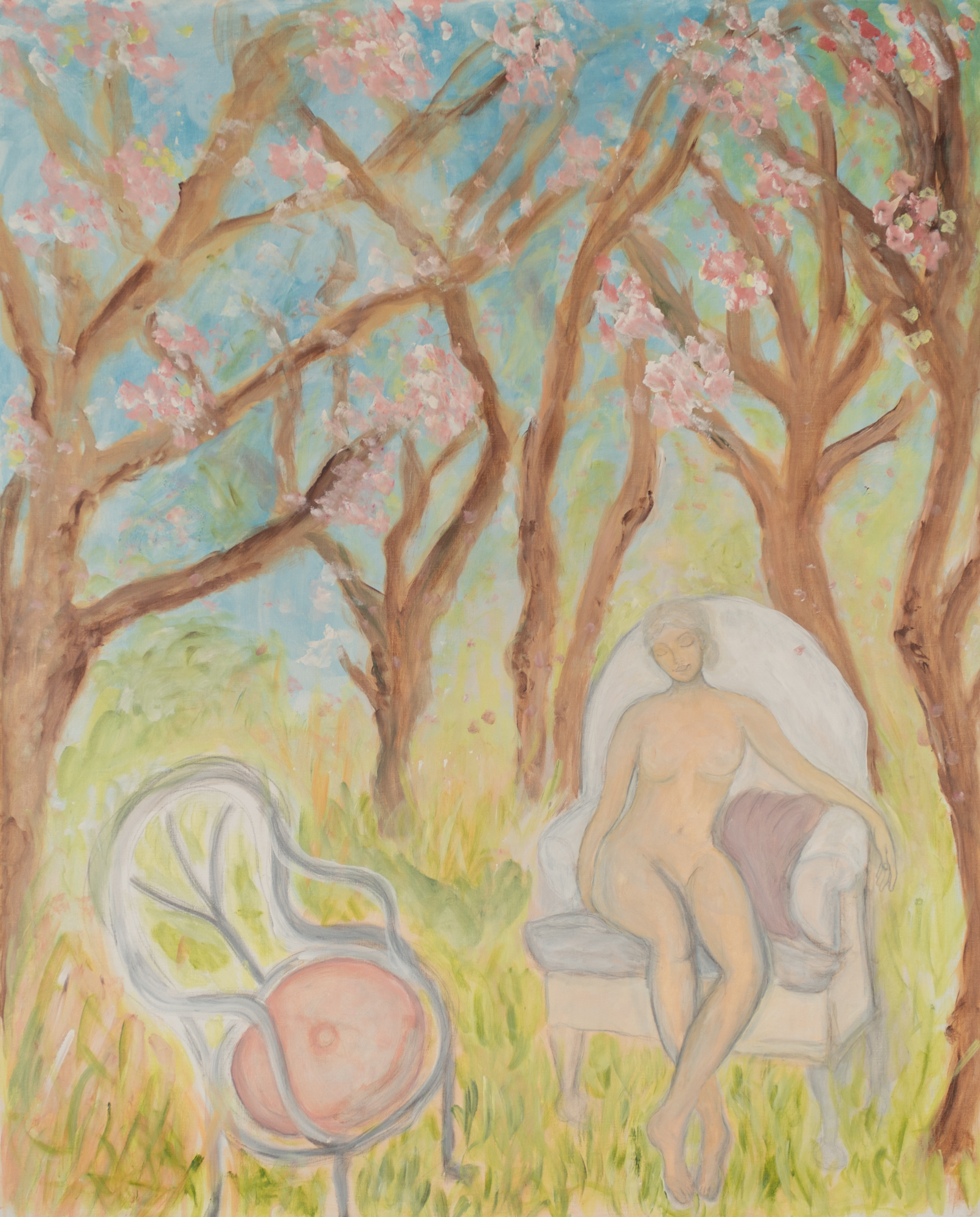 Meditation in the Garden - B Diptych, 2023, Mixed media on linen, 150 x 120 cm (59 x 47 in)