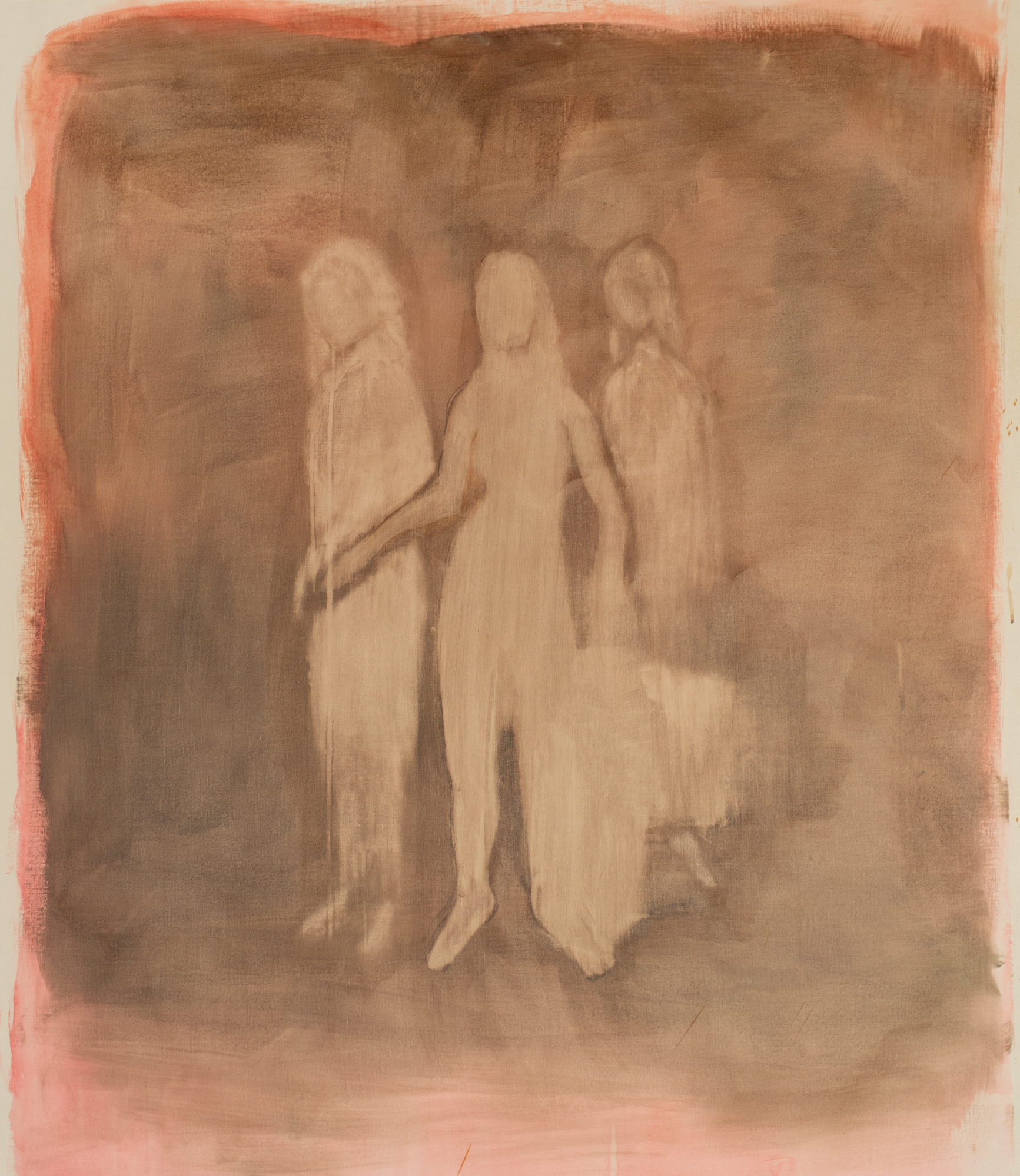 Three Women - 2023, Mixed medium on linen, 145 x 140 cm (57 x 55 in)