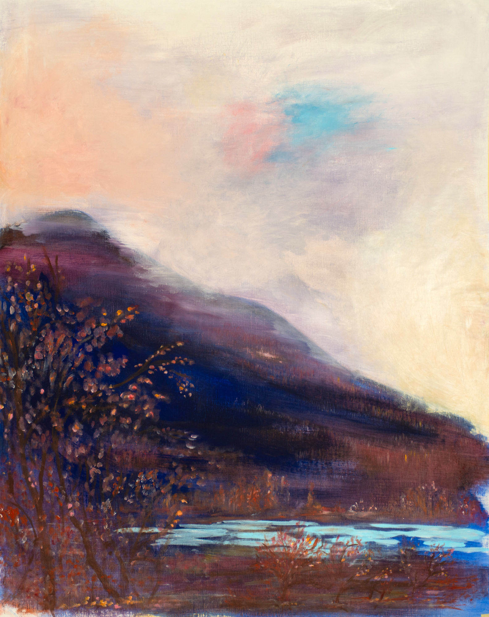 Blue Mountain - 2023, Mixed medium on linen, 145 x 115 cm (57 x 45 in)